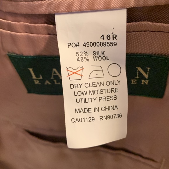 Vintage Micro Houndstooth Polo Ralph Lauren Champagne, two button blazer 46R - Picture 6 of 7